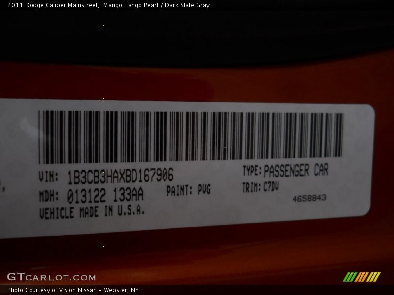 Mango Tango Pearl / Dark Slate Gray 2011 Dodge Caliber Mainstreet