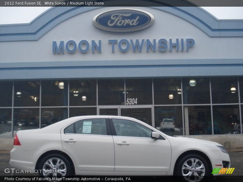 White Suede / Medium Light Stone 2012 Ford Fusion SE