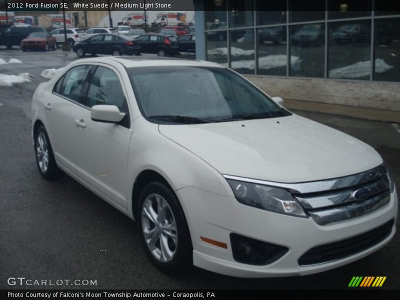 White Suede / Medium Light Stone 2012 Ford Fusion SE