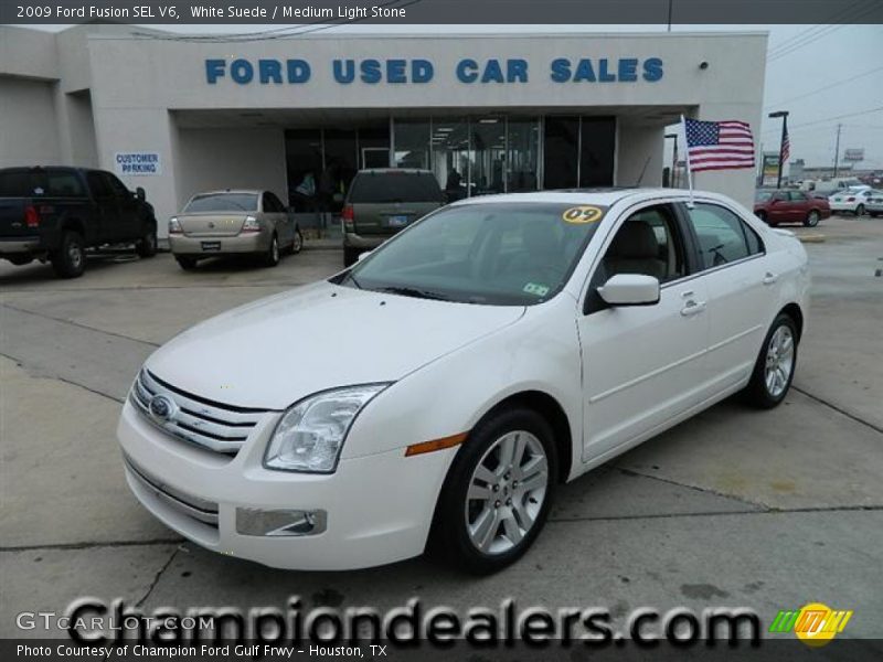 White Suede / Medium Light Stone 2009 Ford Fusion SEL V6