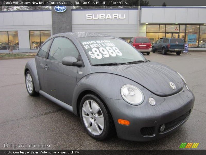 Platinum Grey Metallic / Black/Grey 2003 Volkswagen New Beetle Turbo S Coupe