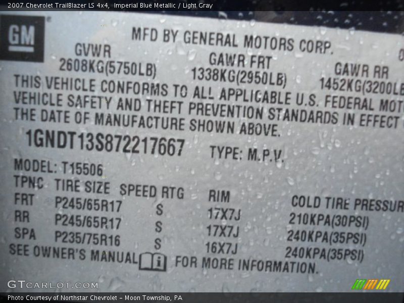 Imperial Blue Metallic / Light Gray 2007 Chevrolet TrailBlazer LS 4x4