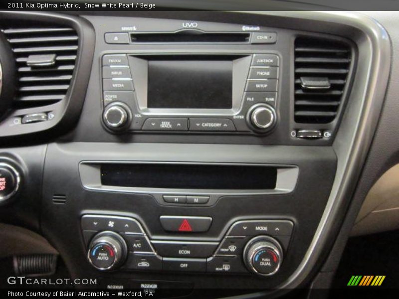 Controls of 2011 Optima Hybrid