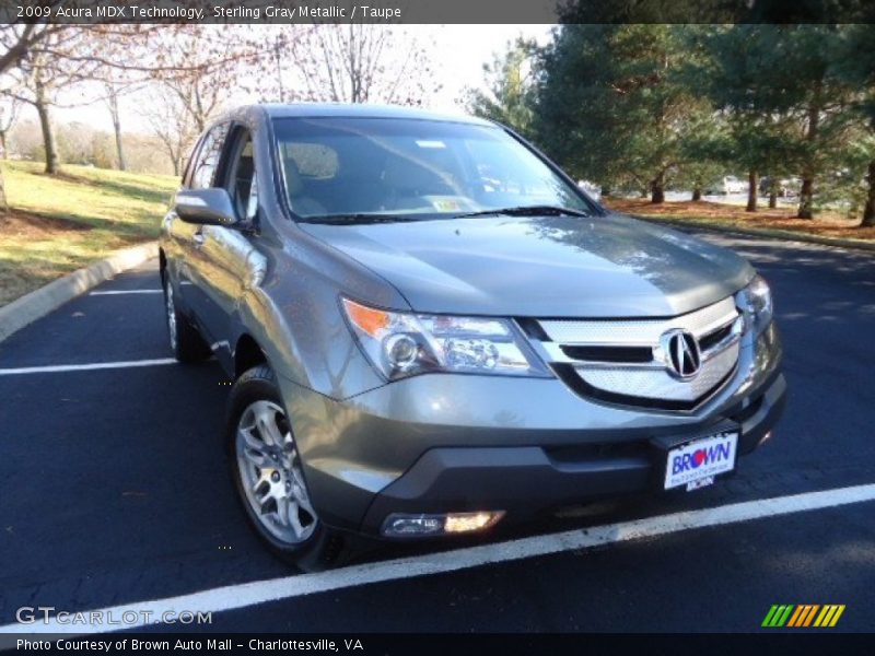 Sterling Gray Metallic / Taupe 2009 Acura MDX Technology