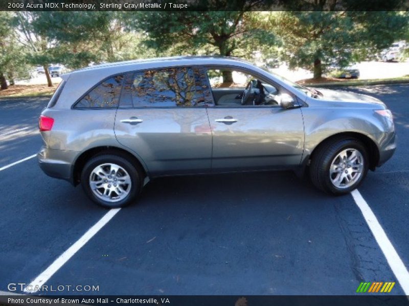 Sterling Gray Metallic / Taupe 2009 Acura MDX Technology