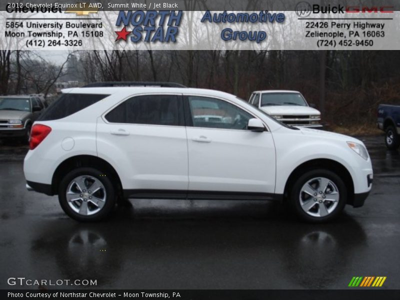 Summit White / Jet Black 2012 Chevrolet Equinox LT AWD