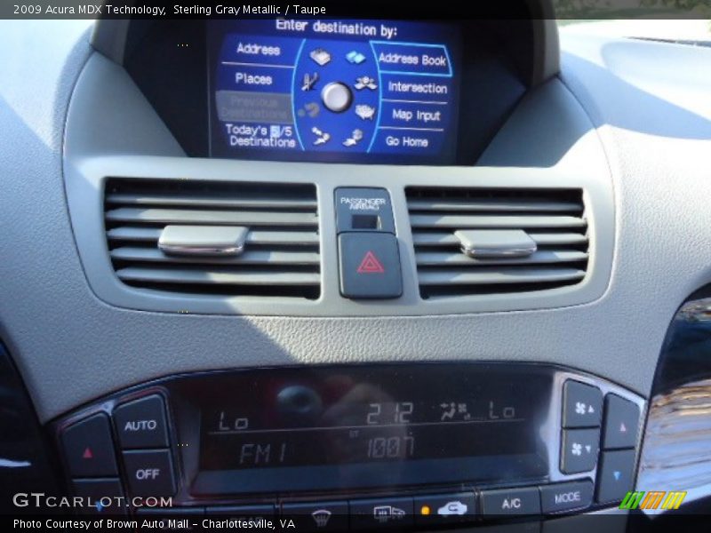 Sterling Gray Metallic / Taupe 2009 Acura MDX Technology