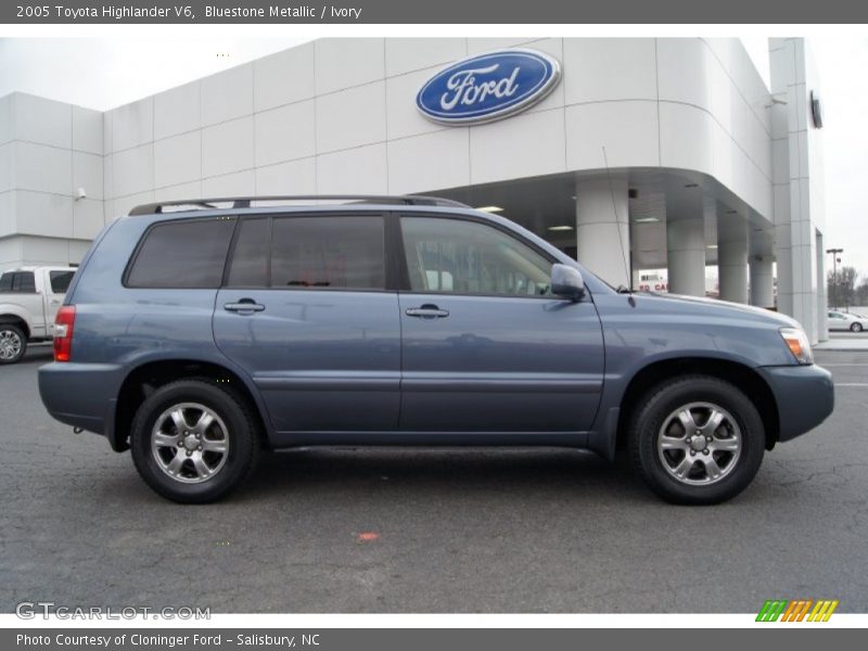 Bluestone Metallic / Ivory 2005 Toyota Highlander V6