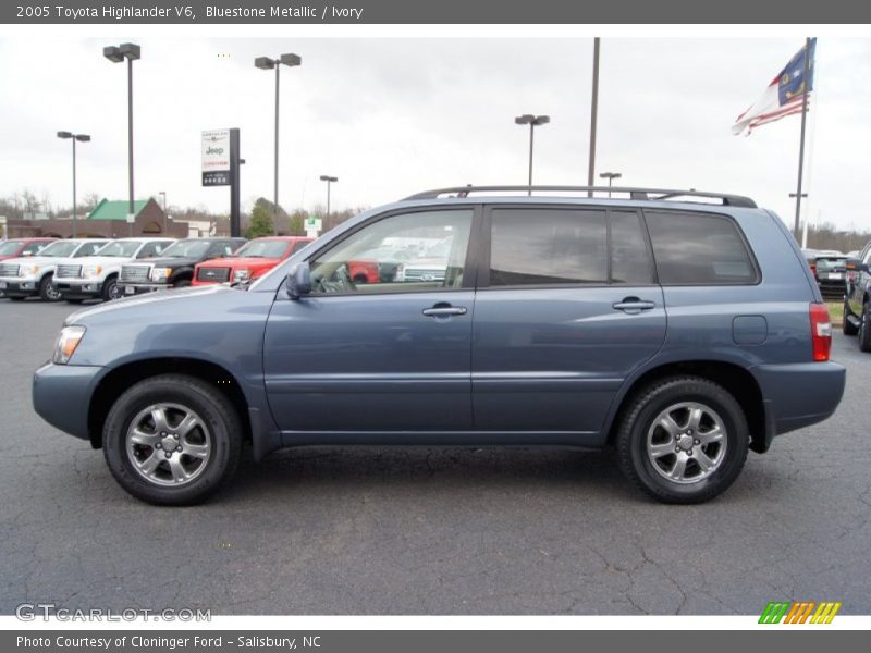 Bluestone Metallic / Ivory 2005 Toyota Highlander V6