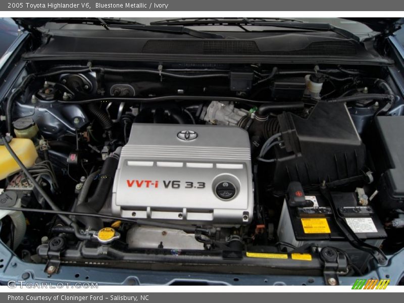 Bluestone Metallic / Ivory 2005 Toyota Highlander V6