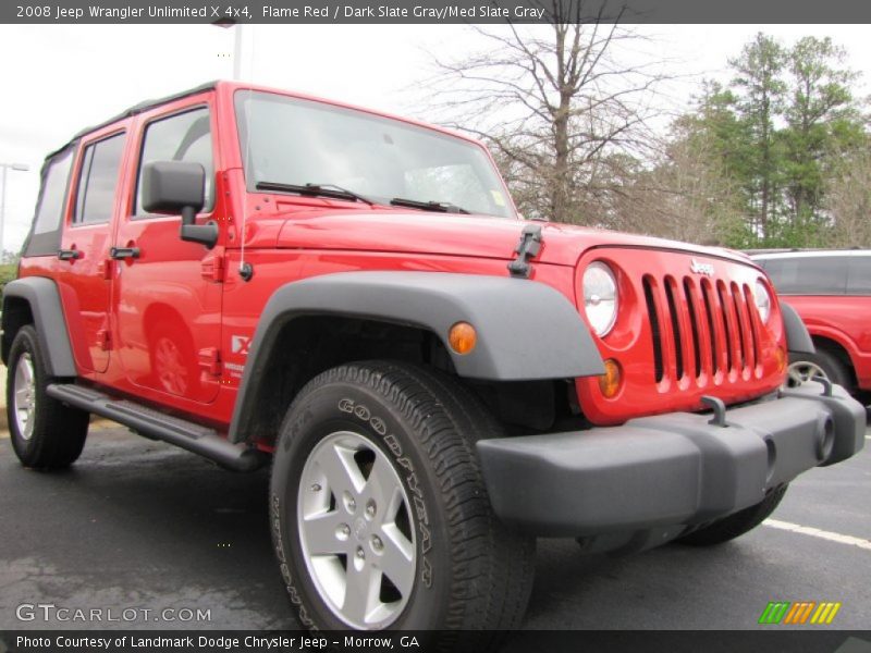Flame Red / Dark Slate Gray/Med Slate Gray 2008 Jeep Wrangler Unlimited X 4x4