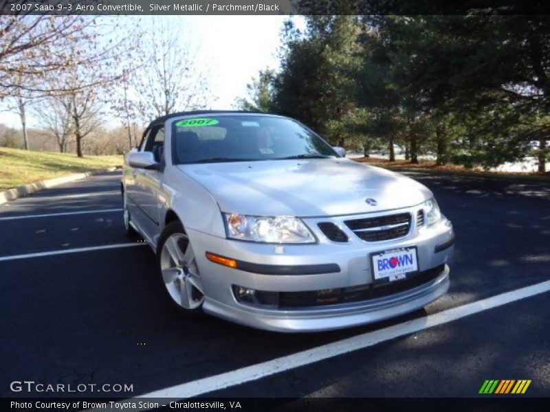 Silver Metallic / Parchment/Black 2007 Saab 9-3 Aero Convertible