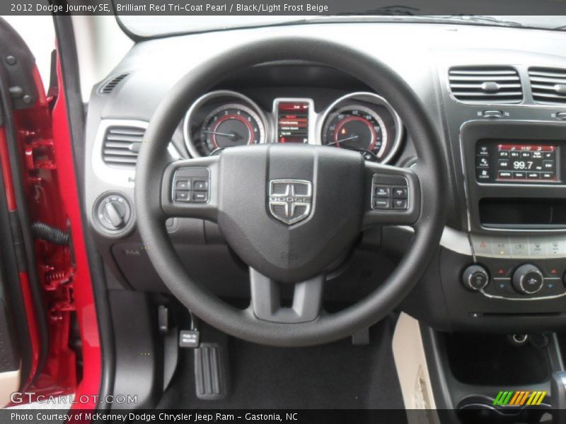 Brilliant Red Tri-Coat Pearl / Black/Light Frost Beige 2012 Dodge Journey SE