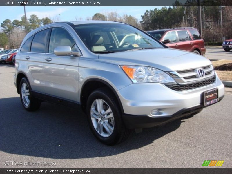 Alabaster Silver Metallic / Gray 2011 Honda CR-V EX-L