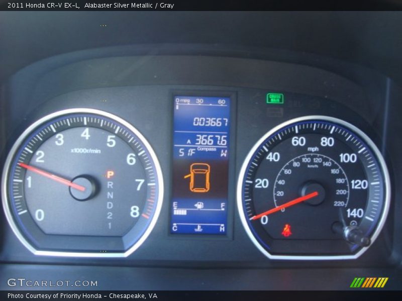 Alabaster Silver Metallic / Gray 2011 Honda CR-V EX-L