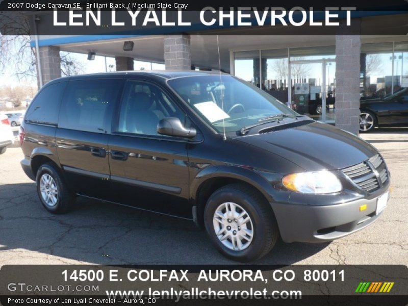Brilliant Black / Medium Slate Gray 2007 Dodge Caravan SE