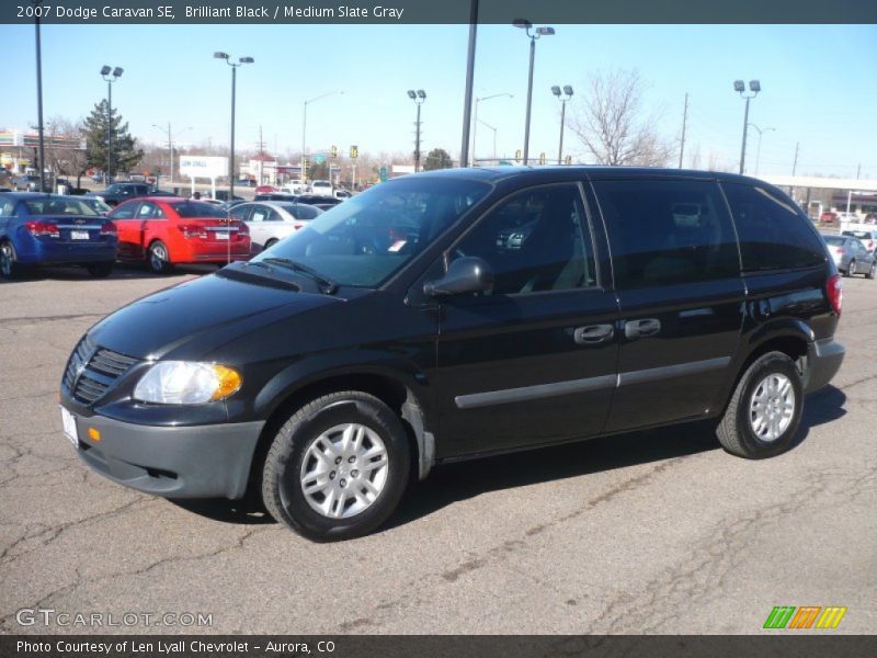 Brilliant Black / Medium Slate Gray 2007 Dodge Caravan SE