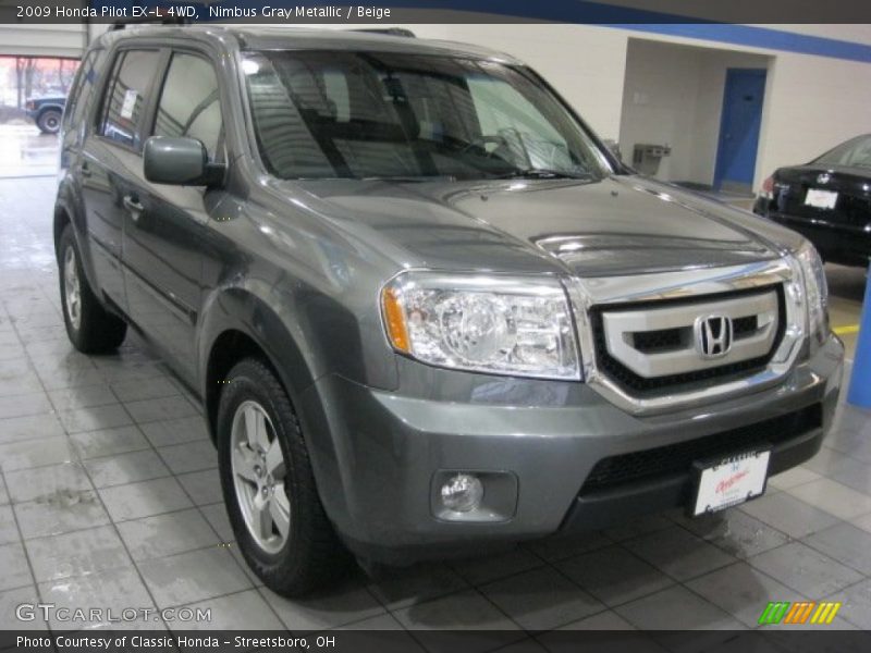 Nimbus Gray Metallic / Beige 2009 Honda Pilot EX-L 4WD