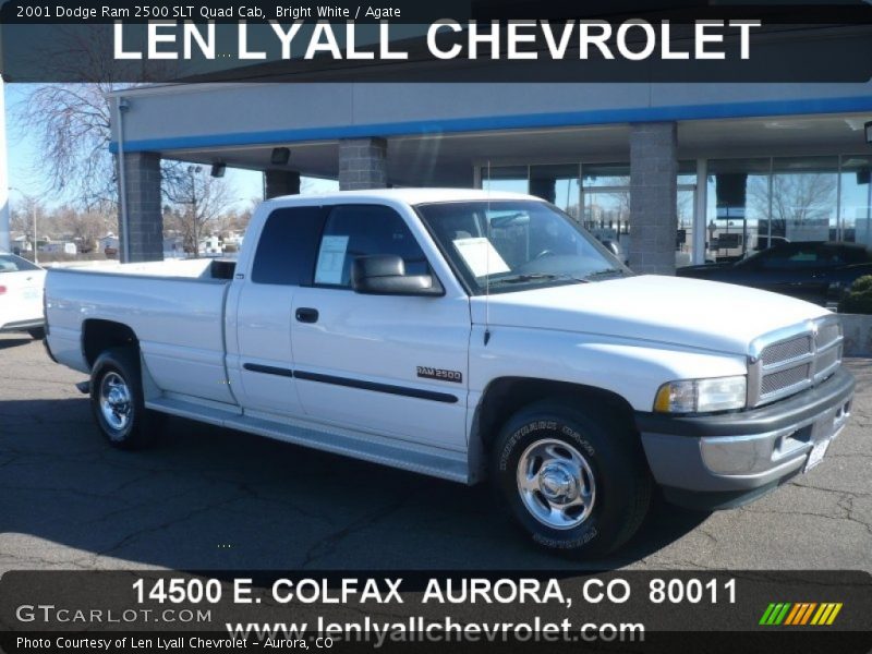 Bright White / Agate 2001 Dodge Ram 2500 SLT Quad Cab