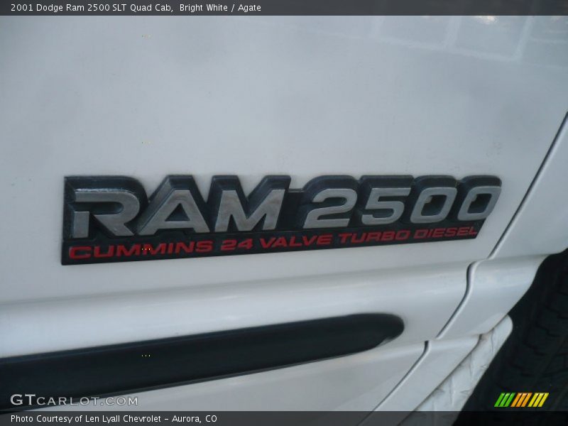 Bright White / Agate 2001 Dodge Ram 2500 SLT Quad Cab