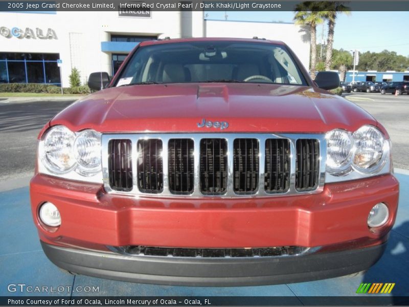 Inferno Red Crystal Pearl / Dark Khaki/Light Graystone 2005 Jeep Grand Cherokee Limited