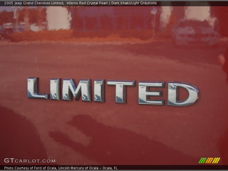 Inferno Red Crystal Pearl / Dark Khaki/Light Graystone 2005 Jeep Grand Cherokee Limited