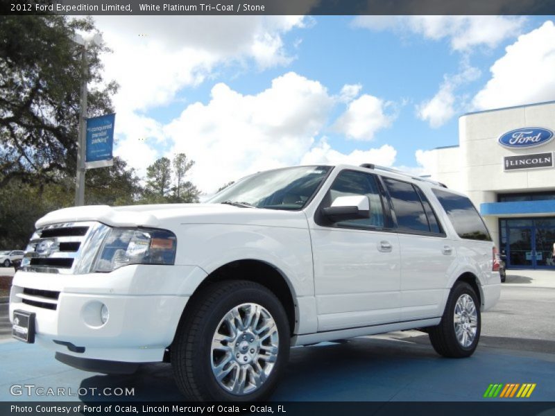 White Platinum Tri-Coat / Stone 2012 Ford Expedition Limited