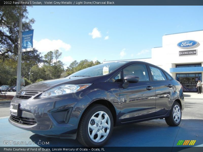 Violet Grey Metallic / Light Stone/Charcoal Black 2012 Ford Fiesta S Sedan