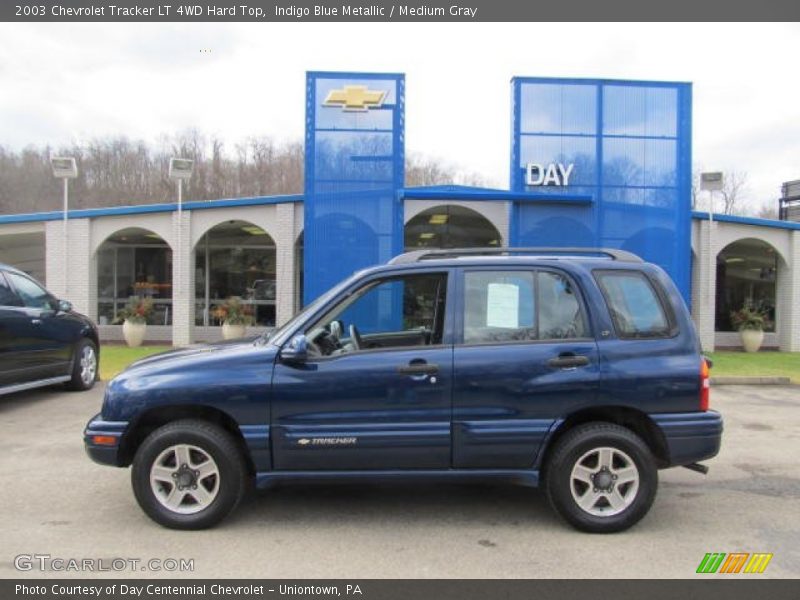 Indigo Blue Metallic / Medium Gray 2003 Chevrolet Tracker LT 4WD Hard Top