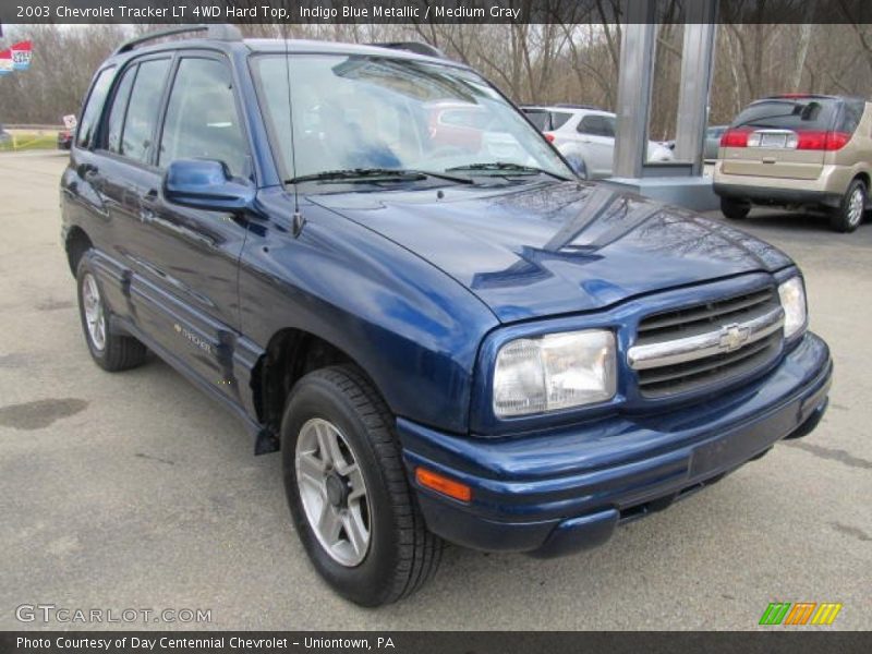Indigo Blue Metallic / Medium Gray 2003 Chevrolet Tracker LT 4WD Hard Top