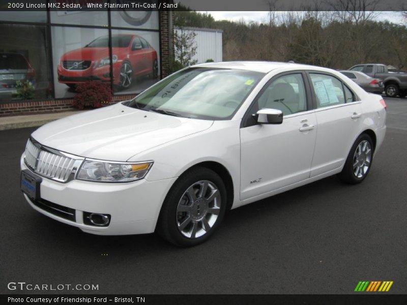 White Platinum Tri-Coat / Sand 2009 Lincoln MKZ Sedan