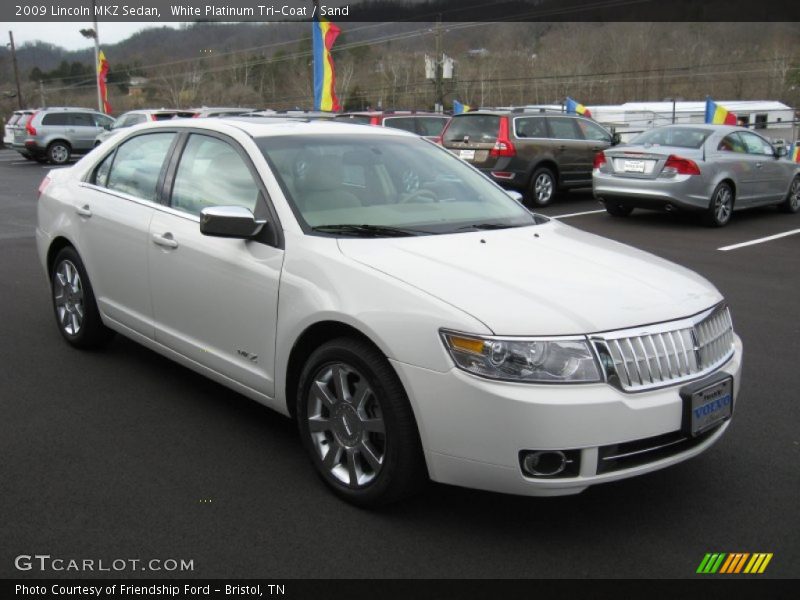 White Platinum Tri-Coat / Sand 2009 Lincoln MKZ Sedan