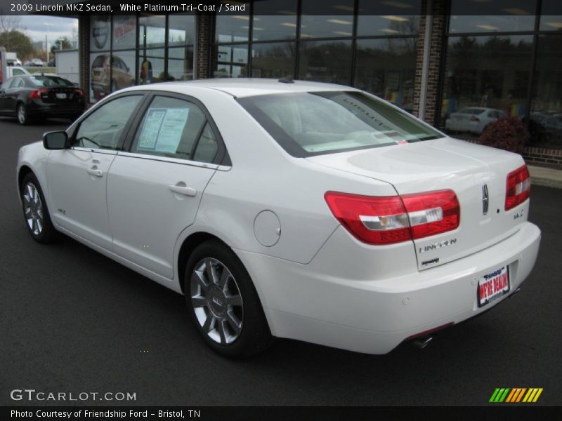 White Platinum Tri-Coat / Sand 2009 Lincoln MKZ Sedan