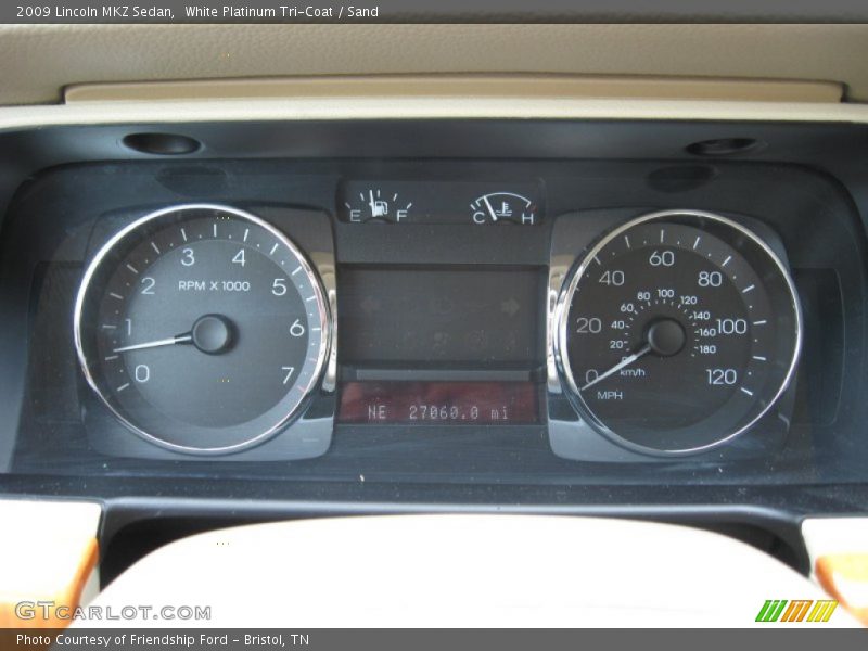 White Platinum Tri-Coat / Sand 2009 Lincoln MKZ Sedan