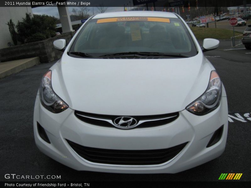 Pearl White / Beige 2011 Hyundai Elantra GLS