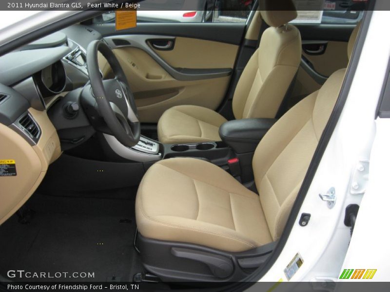 Pearl White / Beige 2011 Hyundai Elantra GLS