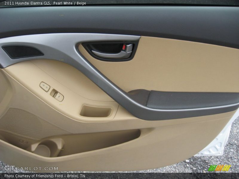 Pearl White / Beige 2011 Hyundai Elantra GLS