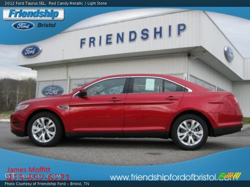Red Candy Metallic / Light Stone 2012 Ford Taurus SEL