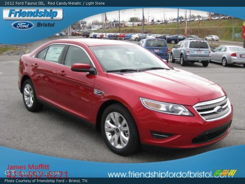 Red Candy Metallic / Light Stone 2012 Ford Taurus SEL