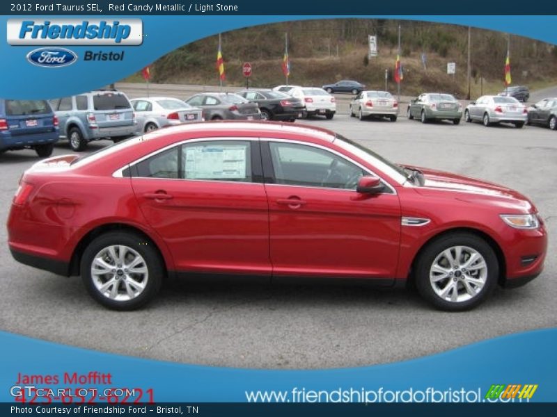 Red Candy Metallic / Light Stone 2012 Ford Taurus SEL