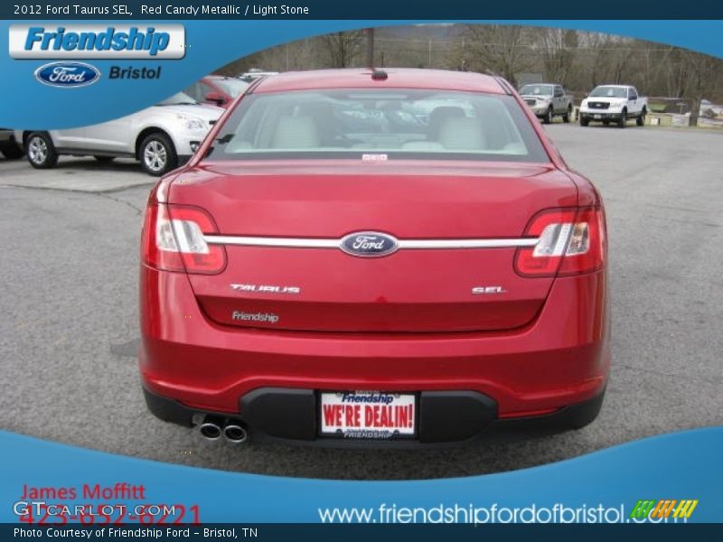 Red Candy Metallic / Light Stone 2012 Ford Taurus SEL