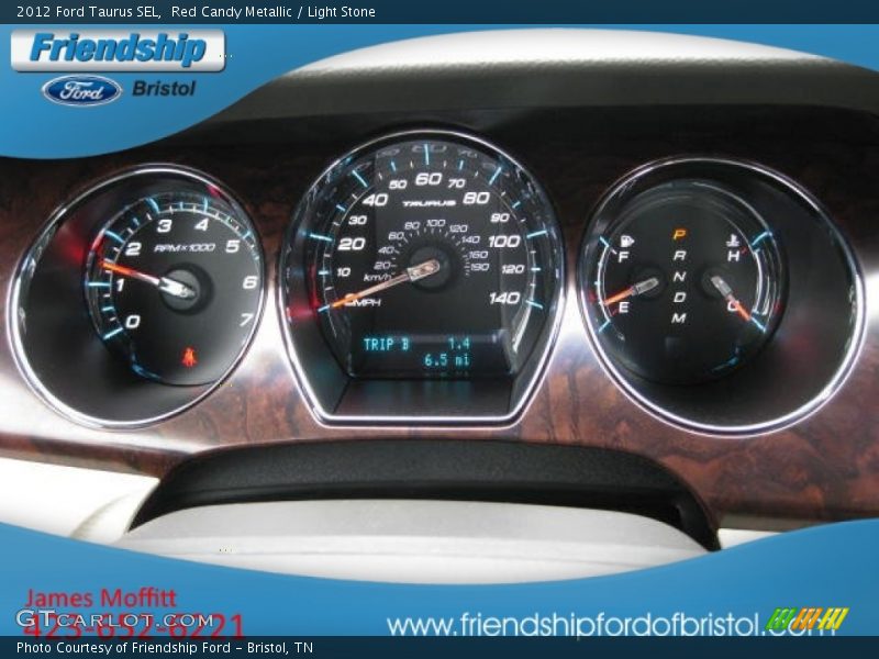 Red Candy Metallic / Light Stone 2012 Ford Taurus SEL
