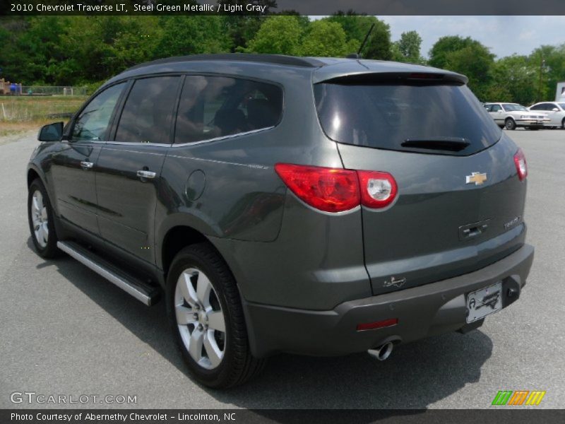 Steel Green Metallic / Light Gray 2010 Chevrolet Traverse LT