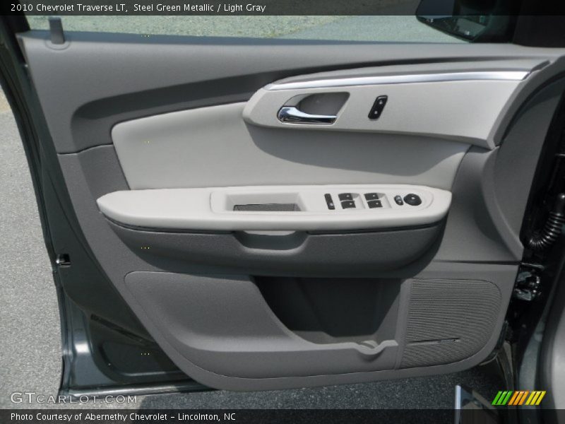 Steel Green Metallic / Light Gray 2010 Chevrolet Traverse LT
