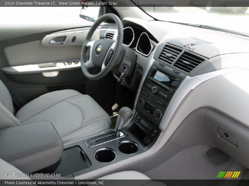 Steel Green Metallic / Light Gray 2010 Chevrolet Traverse LT