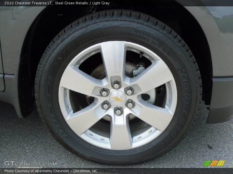 Steel Green Metallic / Light Gray 2010 Chevrolet Traverse LT