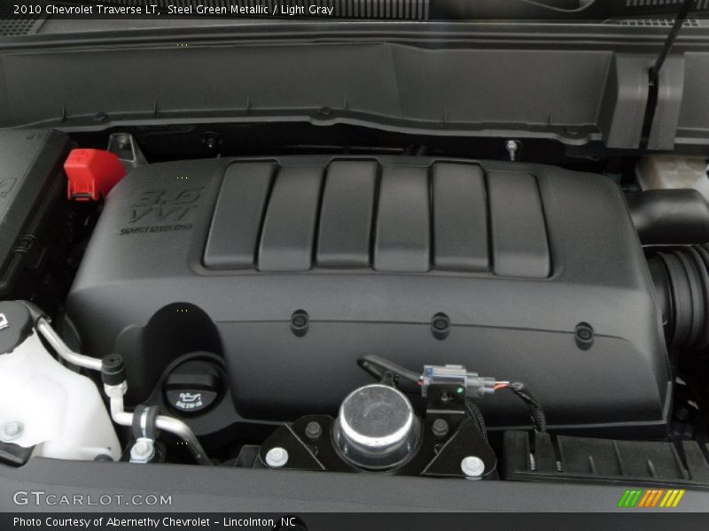 Steel Green Metallic / Light Gray 2010 Chevrolet Traverse LT