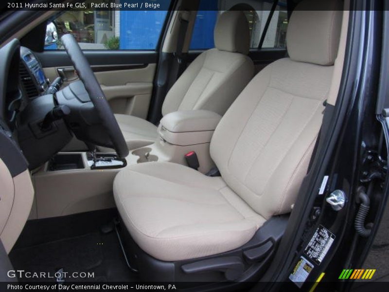 Pacific Blue Pearl / Beige 2011 Hyundai Santa Fe GLS