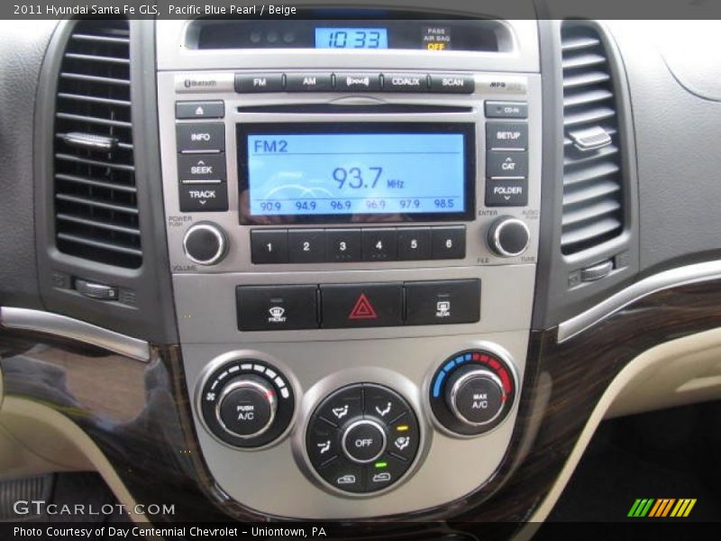 Pacific Blue Pearl / Beige 2011 Hyundai Santa Fe GLS
