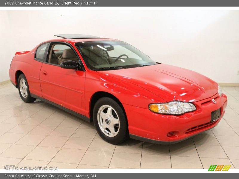 Bright Red / Neutral 2002 Chevrolet Monte Carlo LS